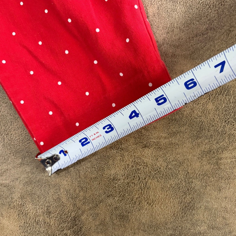 Old Navy Pixie Pants Womens 10 Regular Red Polka Dot Ankle Length Slim Trousers - Picture 11 of 14